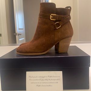 Women Ralph Lauren Suede Tan Booties
